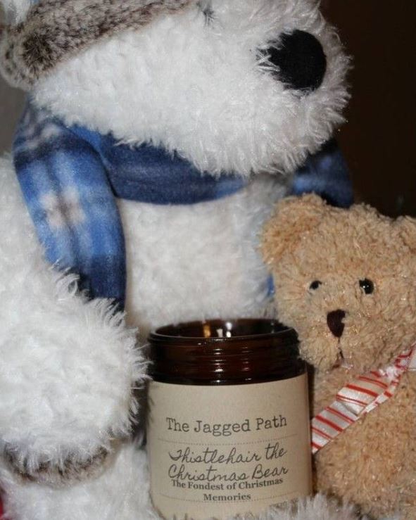 Thistlehair the Christmas Bear Artisan Candle