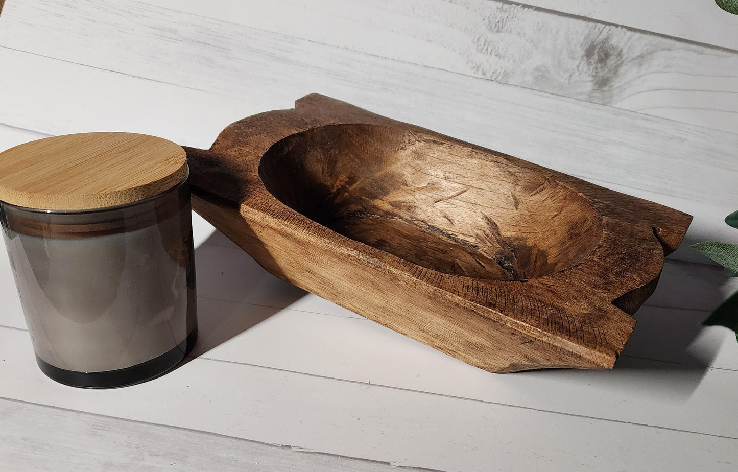 Pumpkin Spice Wood Dough Bowl Artisan Candle